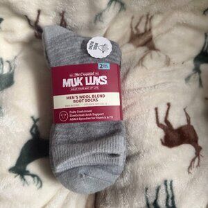 Men’s Muk Luks Wool Blend Boot Socks - 2 Pair